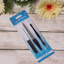 Маникюрный набор на блистере, 3 предмета Ultramarine - Ваши ручки (триммер, пилка металлическая и пилка наждачная)