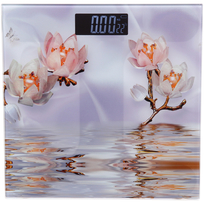 Весы напольные электронные Нежный цветок 28*28*0,5 см (работает от 2хААА)