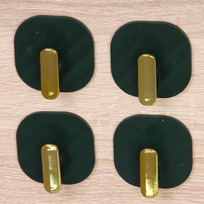 Крючки в наборе 4шт пластиковые на липкой основе ТАРТИТАН, цвет зелёный опал, нагрузка 2кг/5,3см