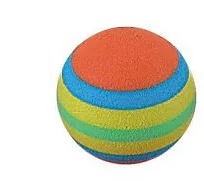 Игрушка - шарик для кошек ИГРУЛИК, микс 6 цветов, d-3,5см, (пакет с подвесом)