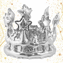 Шар фольгированный Корона 21*78 см, серебро