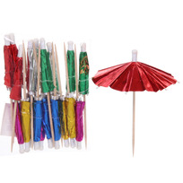 Шпажки для канапе 10 см Пляжный зонтик 20 шт, микс