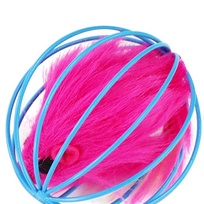 Игрушка - мячик для кошек ИГРУЛИК, мышка, цвет голубой / розовый, d - 6см