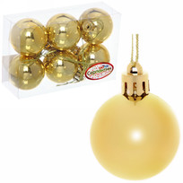 Новогодние шары 4 см (набор 6 шт) Глянец, золотой