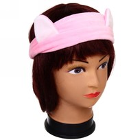 Повязка на голову Кокетка - Кошечка, цвет розовый 22см ( упаковка белый ZIP пакет )