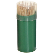 Зубочистки 75-80шт Классические в пластиковой банке, цвет микс, высота 6,8см, диаметр 2,5см