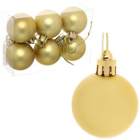 Новогодние шары 4 см (набор 6 шт) Матовый, золото