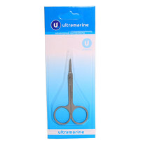 Ножницы маникюрные на блистере Ultramarine, круглые кольца, широкие, тонкие, цвет металл 8см