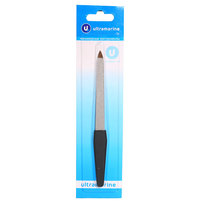 Пилка для ногтей металлическая на блистере Ultramarine, цвет ручки черный, цвет пилки серебро,15см