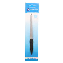 Пилка для ногтей металлическая на блистере Ultramarine, цвет ручки черный, цвет пилки серебро,17,5см
