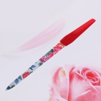 Пилка для ногтей металлическая на блистере Ultramarine - Цветы, цвет ручки микс, цвет пилки микс,17см