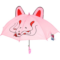 Зонт детский полуавтомат Ушастики d-90см, микс 6 цветов, длина в слож. виде 57см, светло-розовый