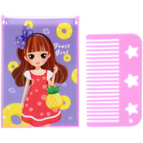 Расческа с зеркалом в наборе детские МИМИШКИ, девочка, цвет фиолетовый, 11*7,8см