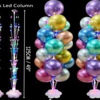 Подставка для шаров светящаяся Праздник (основа, 13 палочек с держателями) 95*40*54 см, прозрачный
