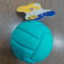 Игрушка - мячик для собак средних, мелких и крупных пород ИГРУЛИК для Бро, цвет бирюзовый, d-7,5см (лейбл)