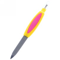 Пилка для ногтей металлическая с триммером в пакете Галант, цвет ручки микс, цвет пилки серебро,14,5см