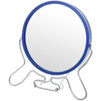 Зеркало настольное в пластиковой оправе Практика круг, подвесное, двухстороннее d-9,5см