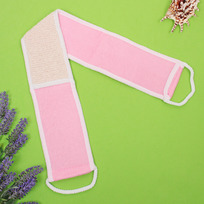 Мочалка для тела ULTRAMARIN AGORA, комбинированная, цвет нежно розовый, 70*10см