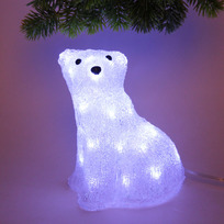 Фигура светодиодная Медвежонок 17*12*21 см, 20 ламп LED, (авторежим), 220V, Белый