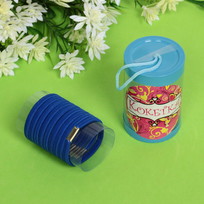 Резинки для волос детские в тубе 9шт ЗАБАВА, цвет синий, d-4см (наклейка Кокетка)