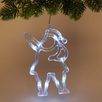 Фигура светодиодная Дед Мороз 11х18 см (батарейки 3 ААА), 1 реж, Белый