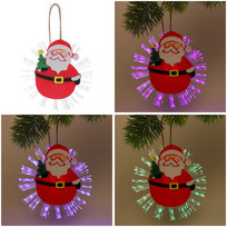 Сувенир с подсветкой Дед Мороз с елочкой 10 см