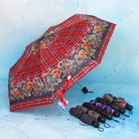 Зонт женский механический Ultramarine - Цветы, микс 5-7 расцветок, 8 спиц, d-97см, длина в слож. виде 24см
