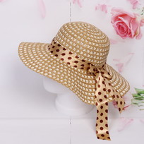 Шляпа женская с широкими полями Summer, цвет бежевый, р58, ширина полей 10см