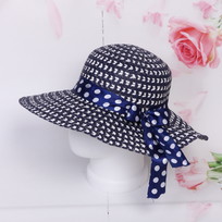 Шляпа женская с широкими полями Summer, цвет синий, р58, ширина полей 10см