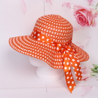 Шляпа женская с широкими полями Summer, цвет оранжевый, р58, ширина полей 10см