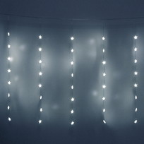 Гирлянда для дома ЗАНАВЕС Звезды ш3* в1 м 80 ламп LED, прозр. пров, 8 реж,IP-40, Белый (возможность соединения)