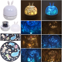 Диско-шар Fantasy - Зайка (в комплекте 6 картинок) 13*14 см, 5 реж, батарейки 4хАAА, USB, RGB (220V)