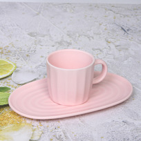 Чайная пара Валенсия (кружка 200мл, блюдце) розовый