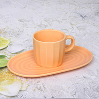 Чайная пара Валенсия (кружка 200мл, блюдце) оранжевый