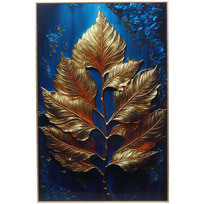 Картина интерьерная в раме САНТИМО, золотые листья, 19*29см (термоусадочная пленка)