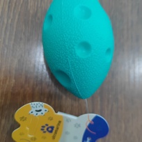 Игрушка - мячик для собак средних, мелких и крупных пород Сырик для Бро, цвет голубой, d-6см (лейбл)