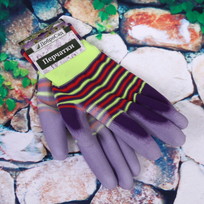 Перчатки нейлоновые Радуга с ПВХ покрытием полуоблитые, фиолетовые 8 р-р ДоброСад
