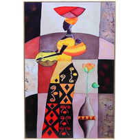 Картина интерьерная в раме ШАНТИ, девушка с кувшином, 19*29см (термоусадочная пленка)
