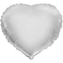 Шар фольгированный 45 см “Сердце” (серебряный)