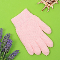 Мочалка - перчатка массажная Premium - PASTERA, цвет нежно-розовый, 19*12см (ZIPпакет)