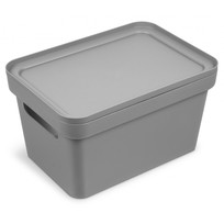 Коробка для хранения с крышкой Фортуна, цвет серый, 27*19*15см С745СЕР
