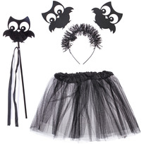 Набор карнавальный Helloween - Совы (ободок,юбка, палочка)