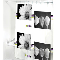 Штора для ванной EVA 180*180 Селфи Белые цветы