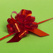 Бант для оформления подарка Сияние 3 см, d-11 см, Красный