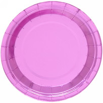 Тарелка бумажная 18 см в наборе 10 шт Диско розовая