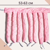Мягкие атласные бигуди на ленте KUDRI, цвет розовый, 53-63 на 30см