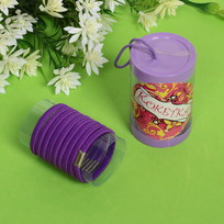 Резинки для волос детские в тубе 9шт ЗАБАВА, цвет фиолетовый, d-4см (наклейка Кокетка)