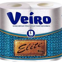 Бумага туалетная VEIRO Elite 3 сл., 4 рул., белая