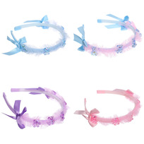 Ободок для волос детский БАМБИ БУМ, мишки, цвет розовый, лавандовый и голубой, 1.5см