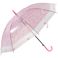 Зонт-трость полуавтоматический 90см BASIC розовый